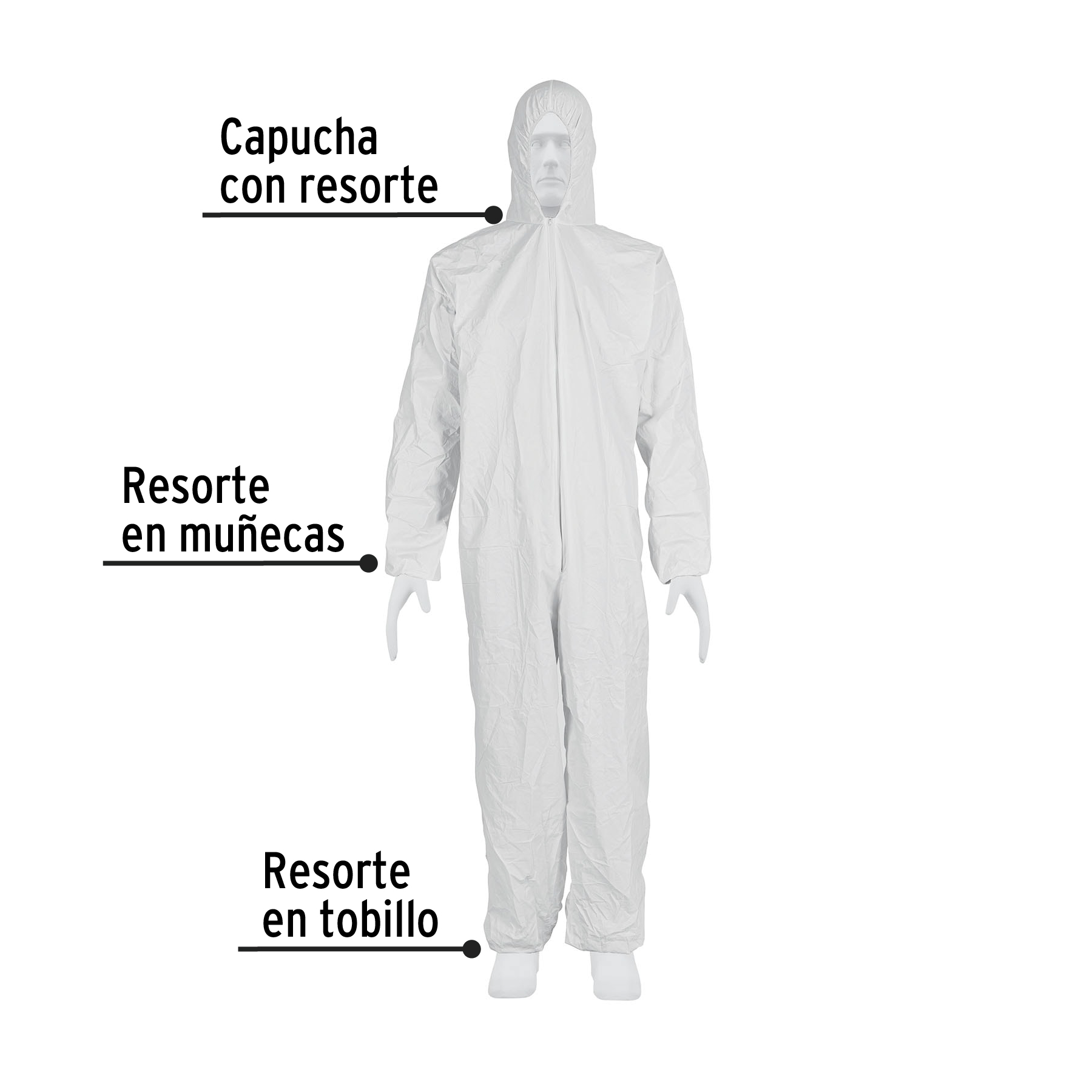 Overol desechable, talla M, PRETUL - Imagen 3