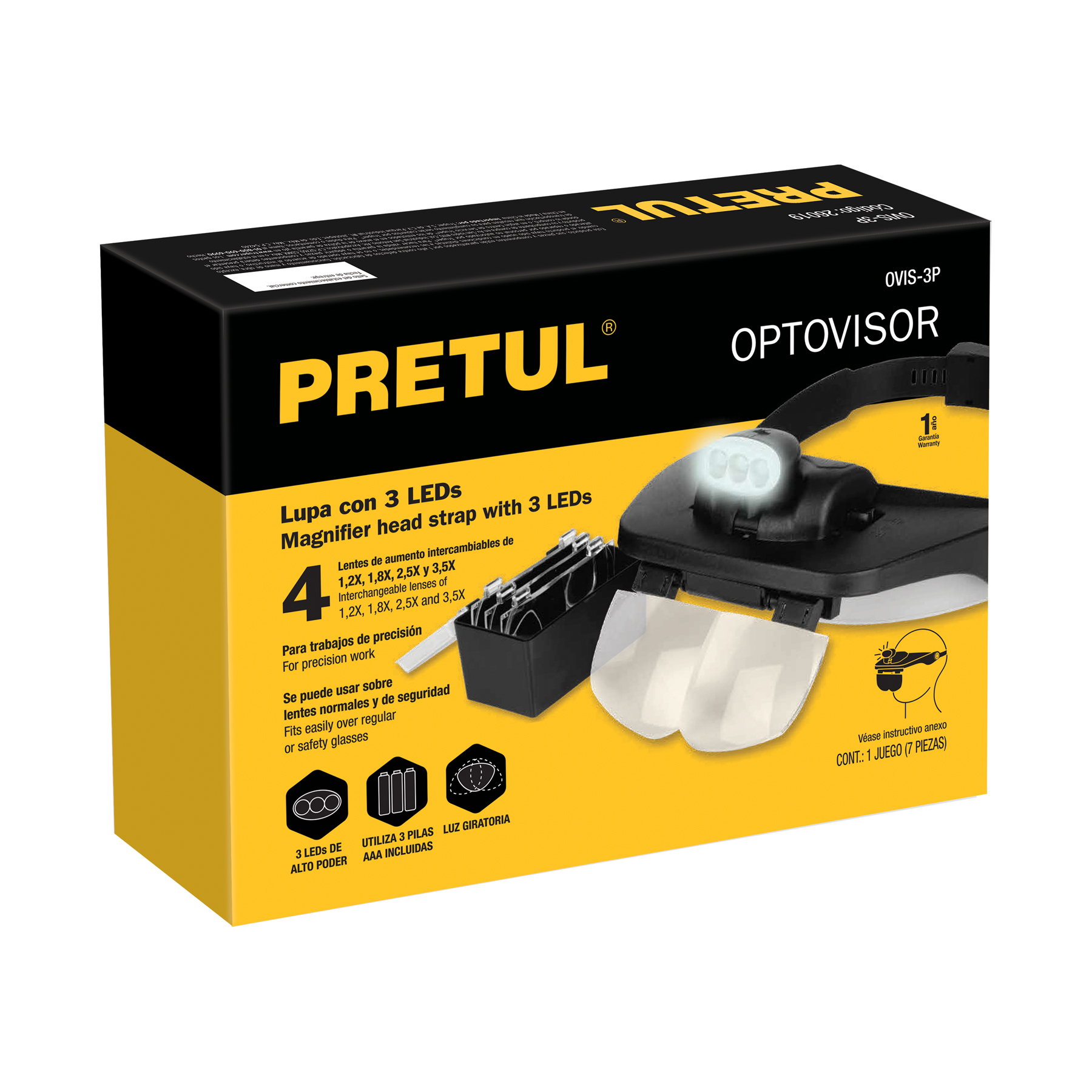 Lupa optovisor de 3 leds, PRETUL - Imagen 6