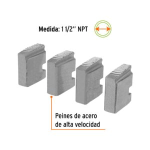 Juego de 4 peines de 1-1/2' para tarrajas T-852X, EXPERT - Imagen 3