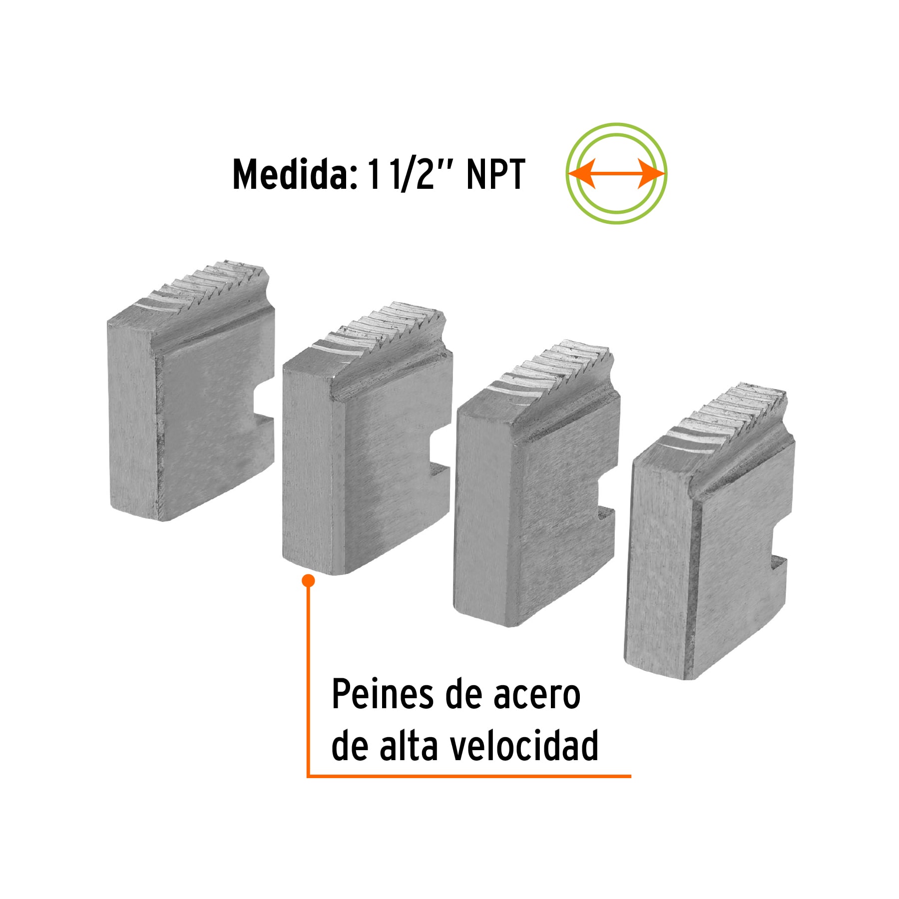 Juego de 4 peines de 1-1/2' para tarrajas T-852X, EXPERT - Imagen 3