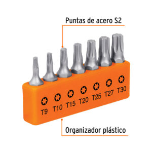 Juego de 7 puntas torx combinadas largo 1', TRUPER EXPERT - Imagen 5