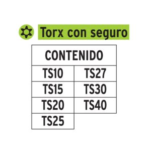 Juego de 7 puntas torx combinadas c/seguro largo 2', EXPERT - Imagen 4