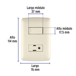 Placa armada contacto e interruptor, marfil, línea Italiana - Imagen 4