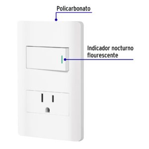 Placa armada blanca interruptor y contacto 1 módulo, Lisboa - Imagen 3