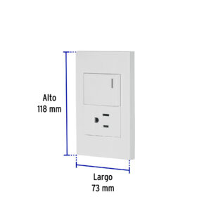 Placa armada 1 interruptor,1contacto,1.5mod,Española, blanco - Imagen 4