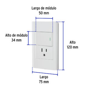 Placa armada blanca interruptor y contacto 1.5 mód, Lisboa - Imagen 4