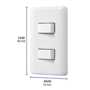 Placa armada con 2 interruptores sencillos, VOLTECK BASIC - Imagen 4