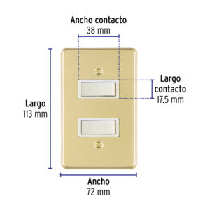 Placa armada 2 interruptores sencillos, línea Económica - Imagen 3