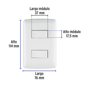 Placa armada 1 interruptor 1 escalera,blanco, línea Italiana - Imagen 4