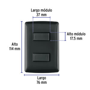 Placa armada 1 interruptor 1 escalera, negro, línea Italiana - Imagen 4