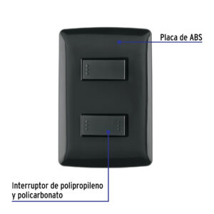 Placa armada 1 interruptor 1 escalera, negro, línea Italiana - Imagen 3
