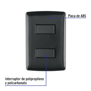 Placa armada, 2 interruptores sencillos,negro,línea Italiana - Imagen 3