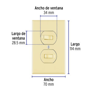 Placa armada 2 interruptores sencillo, línea Standard,marfil - Imagen 3