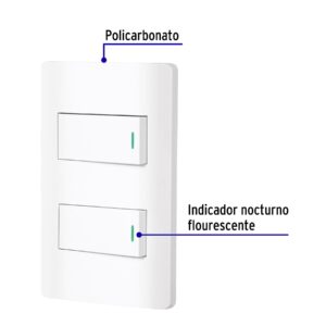 Placa armada blanca 1 interruptor y 1 de 3 vías 1 mód,Lisboa - Imagen 3