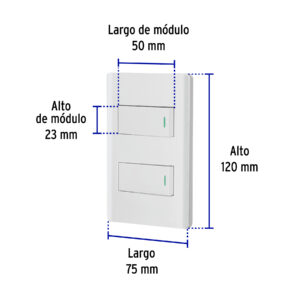 Placa armada blanca con 2 interruptores 1 módulo, Lisboa - Imagen 4