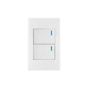 Placa armada 2interruptores 1de 3vías,1.5mod,Española blanco