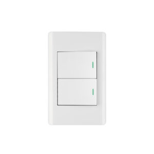 Placa armada blanca 1 interruptor y 1 de 3vías 1.5mód,Lisboa - Imagen 2
