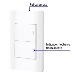 Placa armada blanca 1 interruptor y 1 de 3vías 1.5mód,Lisboa - Imagen 3