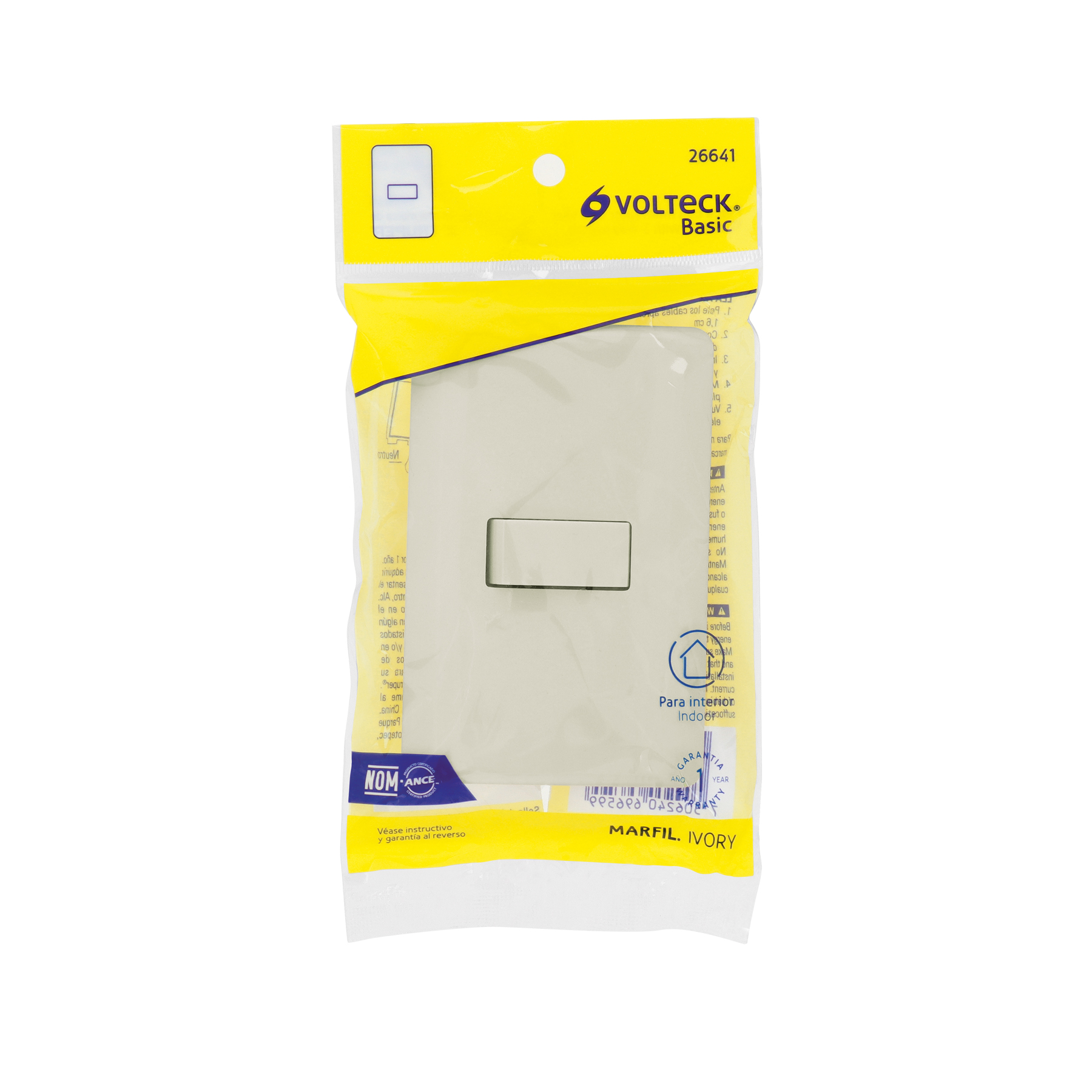Placa armada 1 interruptor de escalera, marfil, BASIC - Imagen 6