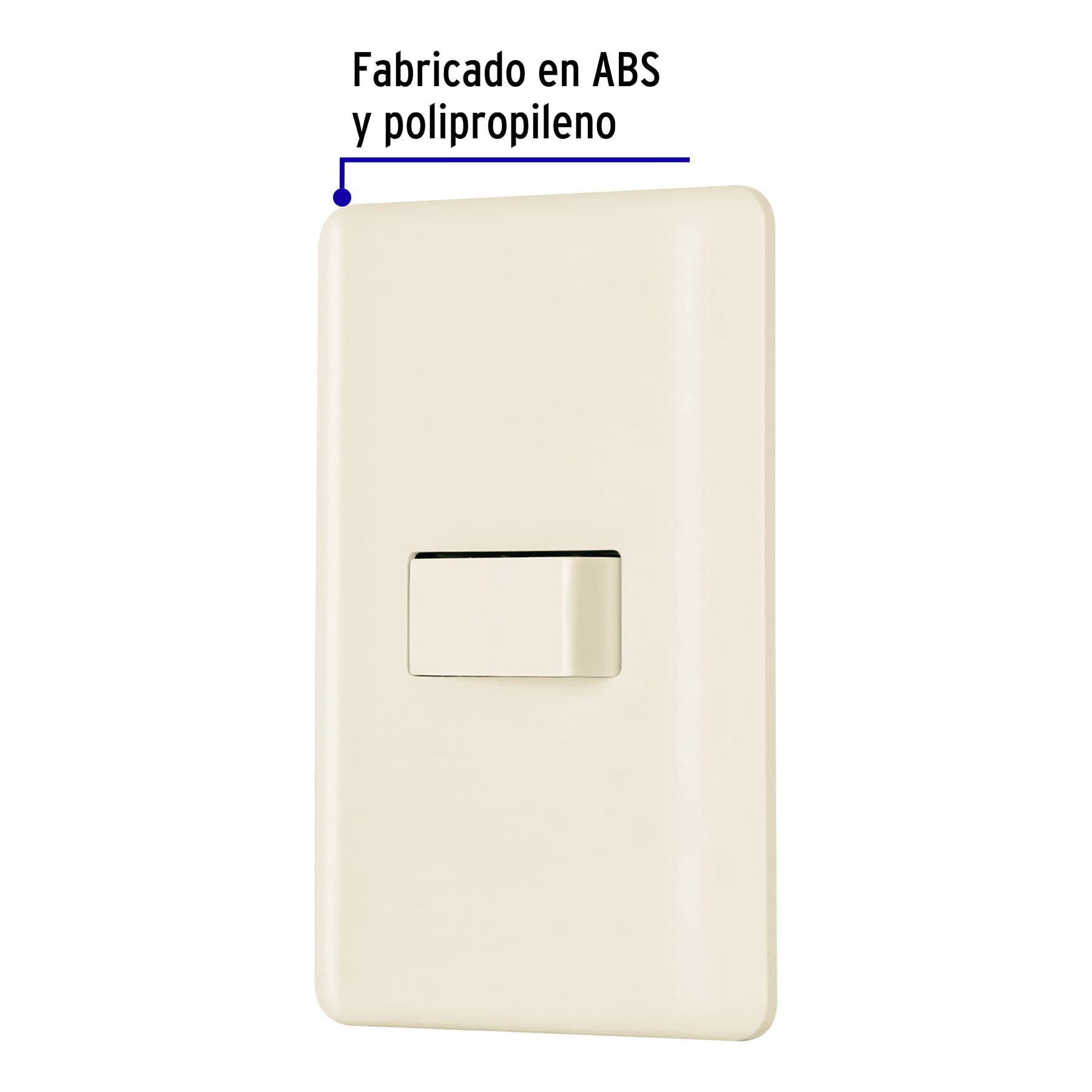 Placa armada 1 interruptor de escalera, marfil, BASIC - Imagen 3