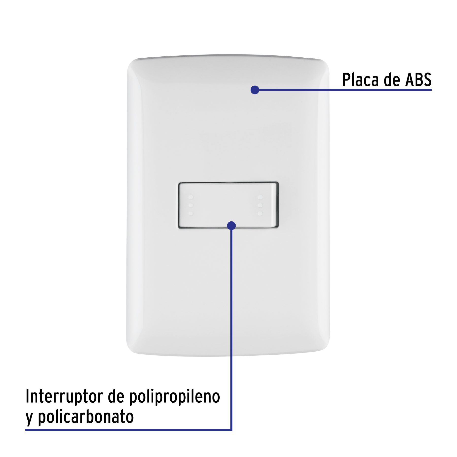 Placa armada 1 interruptor escalera, blanco, línea Italiana - Imagen 3