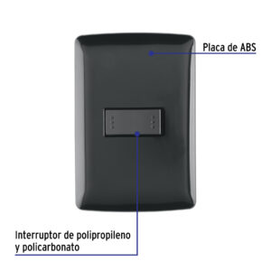 Placa armada 1 interruptor escalera, negro, línea Italiana - Imagen 4
