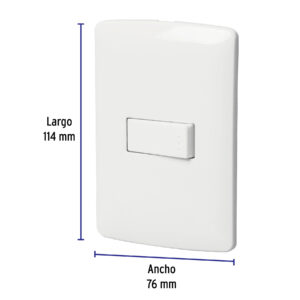 Placa armada 1 interruptor sencillo, blanco, línea Italiana - Imagen 3