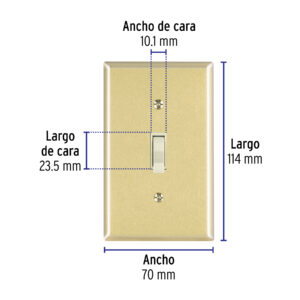 Placa armada interruptor sencillo, línea Standard, aluminio - Imagen 3