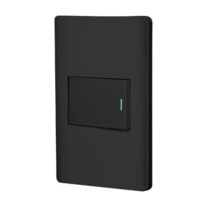 Placa armada negra 1 interruptor de 3 vías 1.5 mód, Lisboa - Imagen 2