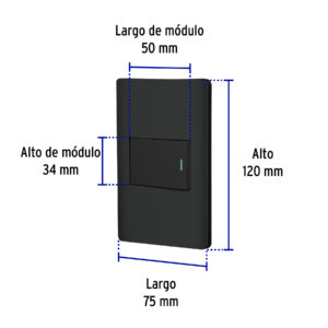 Placa armada negra 1 interruptor de 3 vías 1.5 mód, Lisboa - Imagen 4