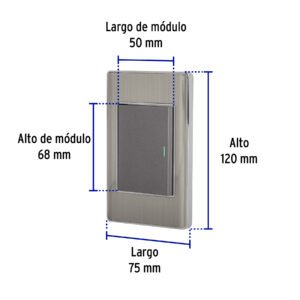 Placa armada acero inox 1 interruptor 3 módulos, Lisboa - Imagen 4