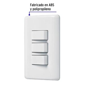 Placa armada con 3 interruptores sencillos, VOLTECK BASIC - Imagen 3