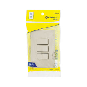 Placa armada 3 interruptores, marfil, VOLTECK - Imagen 6