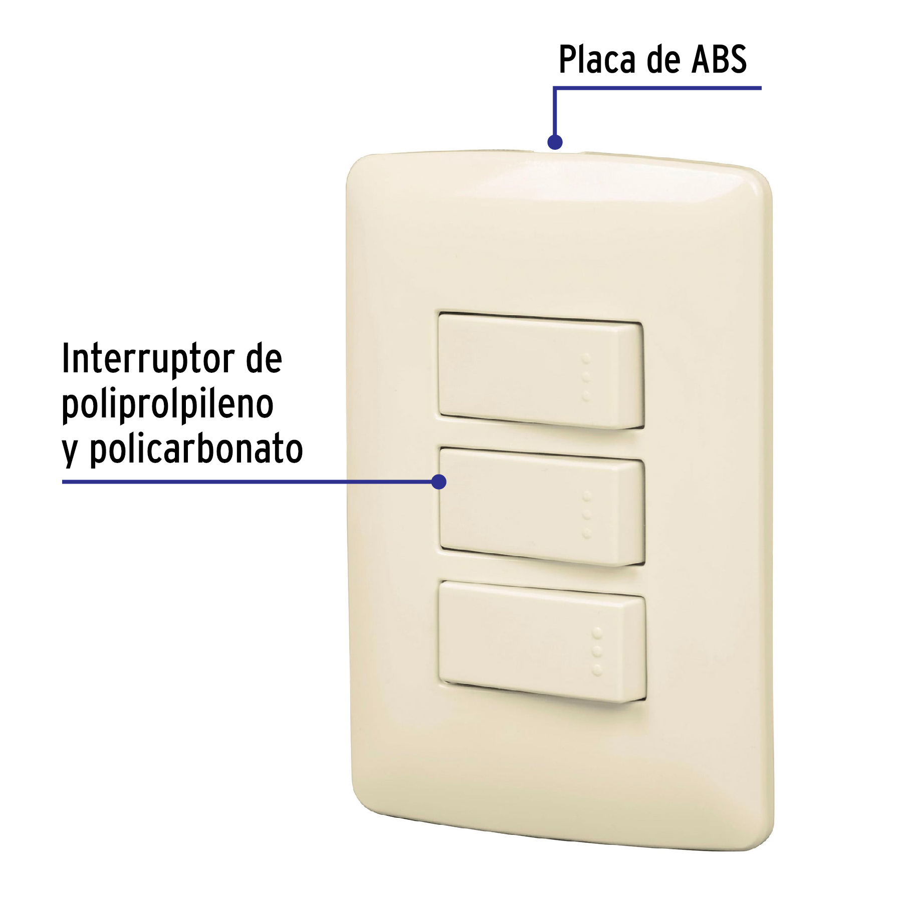 Placa armada 2 interruptores 1escalera,marfil,línea Italiana - Imagen 4
