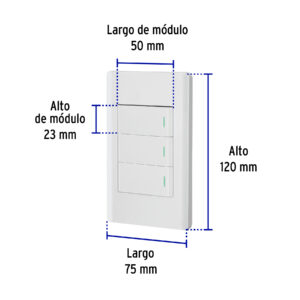 Placa armada blanca 2 interruptores 1 de 3 vías 1 mód,Lisboa - Imagen 4