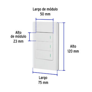 Placa armada blanca 3 interruptores 1 módulo, Lisboa - Imagen 4