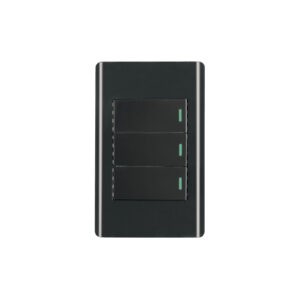 Placa armada negra 3 interruptores 1 módulo, Lisboa, VOLTECK - Imagen 2