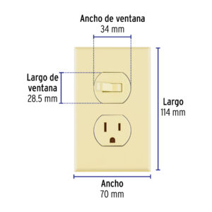 Placa armada interruptor y contacto, línea Standard, marfil - Imagen 3