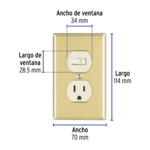Placa armada interruptor y contacto, línea Standard,aluminio - Imagen 3