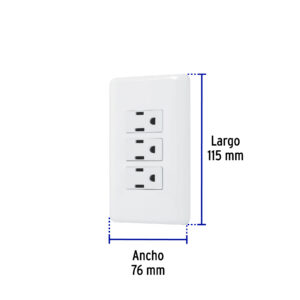 Placa armada con 3 contactos, VOLTECK BASIC - Imagen 4
