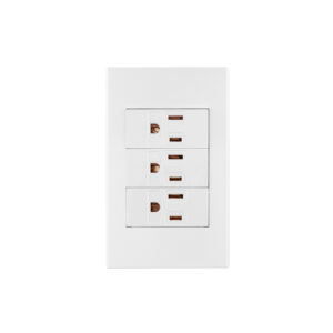 Placa armada 3 contactos, 1 módulo, Española, blanco - Imagen 2
