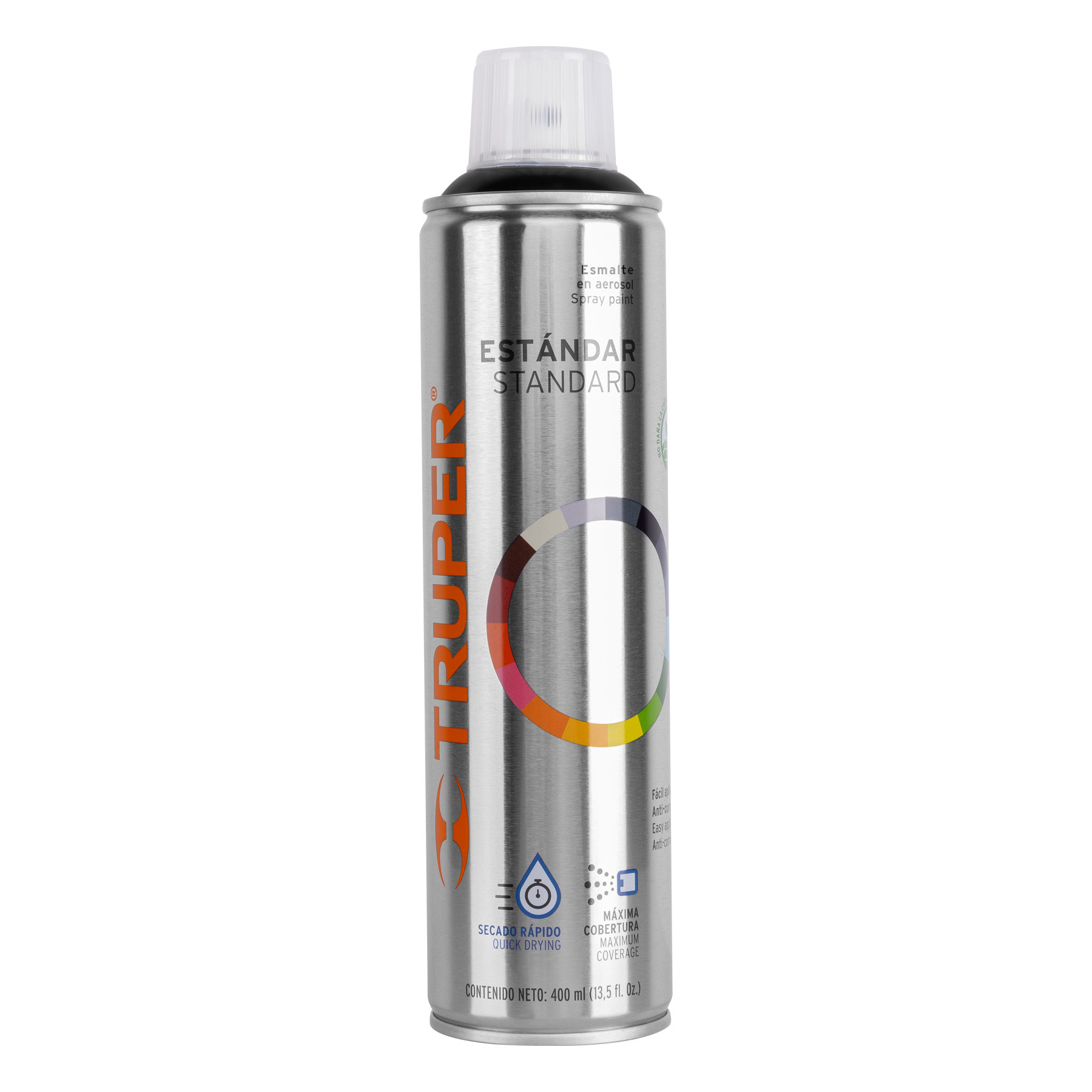 Pintura en aerosol, negro brillante, bote esbelto, 400 ml - Imagen 2