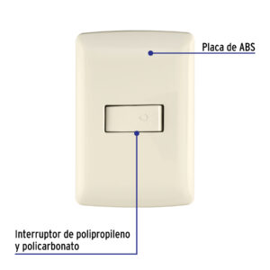 Placa armada con timbre, marfil, línea Italiana, VOLTECK - Imagen 3