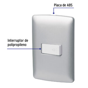 Placa armada con timbre, plata, línea Italiana, VOLTECK - Imagen 3