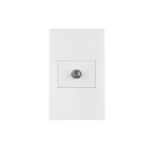 Placa armada 1 toma de TV, 1.5 módulos, Española, blanco