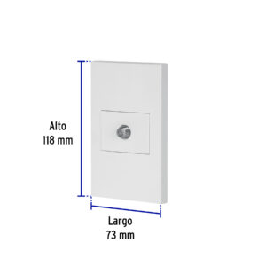 Placa armada 1 toma de TV, 1.5 módulos, Española, blanco - Imagen 4