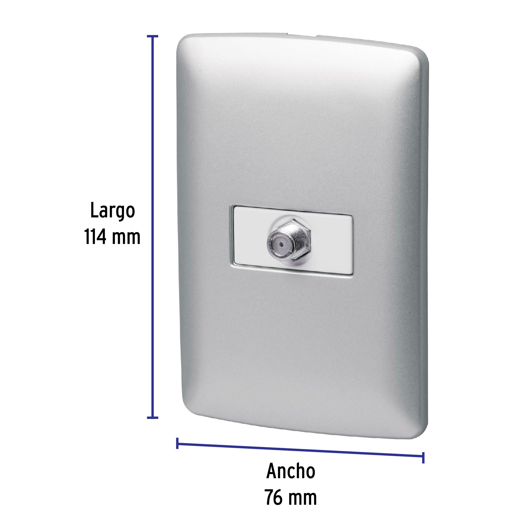 Placa armada con conexión para TV, plata, línea Italiana - Imagen 4