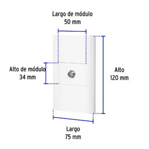Placa armada blanca 1 toma de TV, 1.5 módulos, Lisboa - Imagen 4