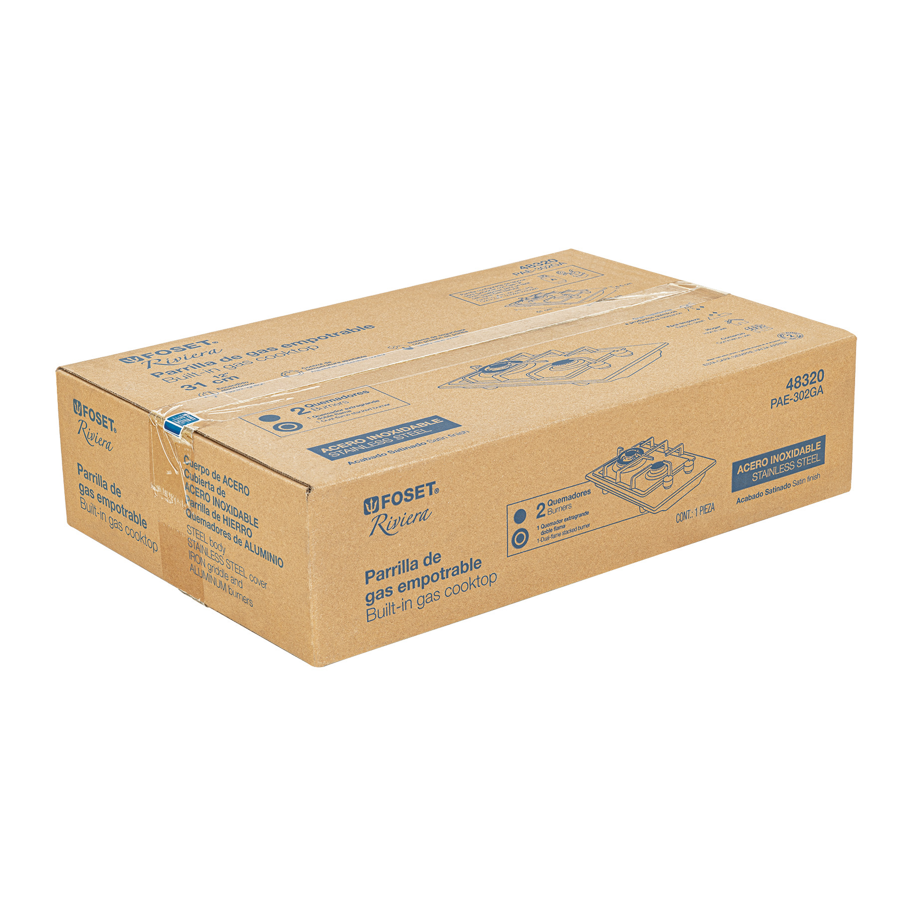 Parrilla gas empotrable 30cm, 2 quem, acero inox, RIVIERA - Imagen 6
