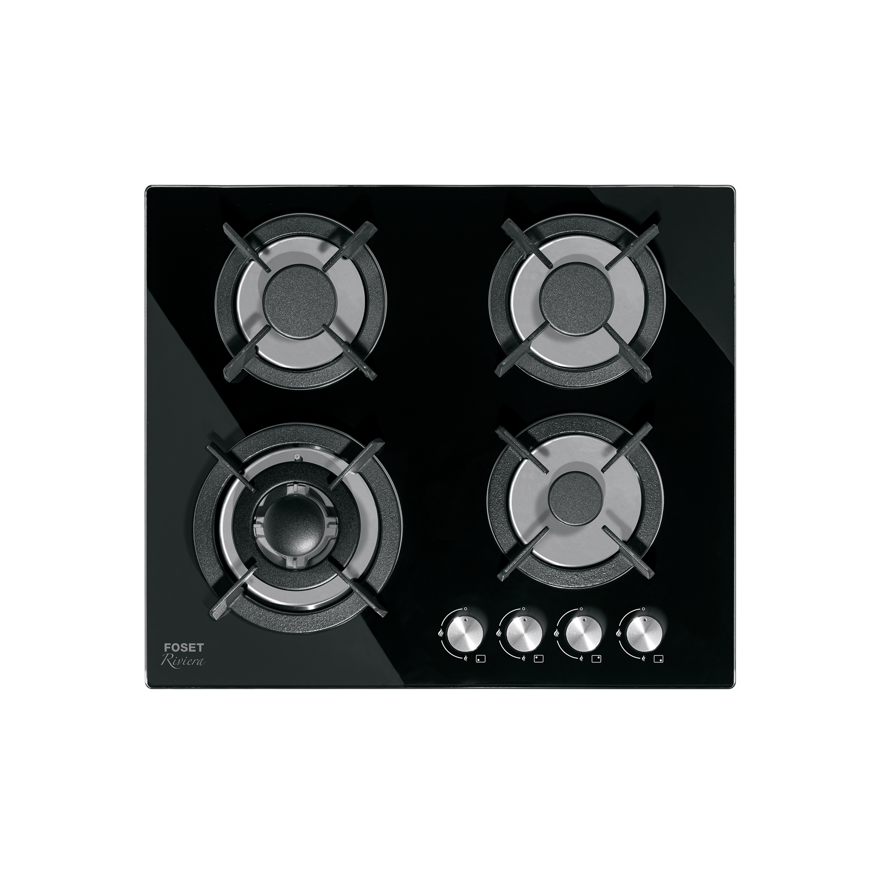 Parrilla gas empotrable 60cm, 4 quem, vidrio negro, RIVIERA - Imagen 2